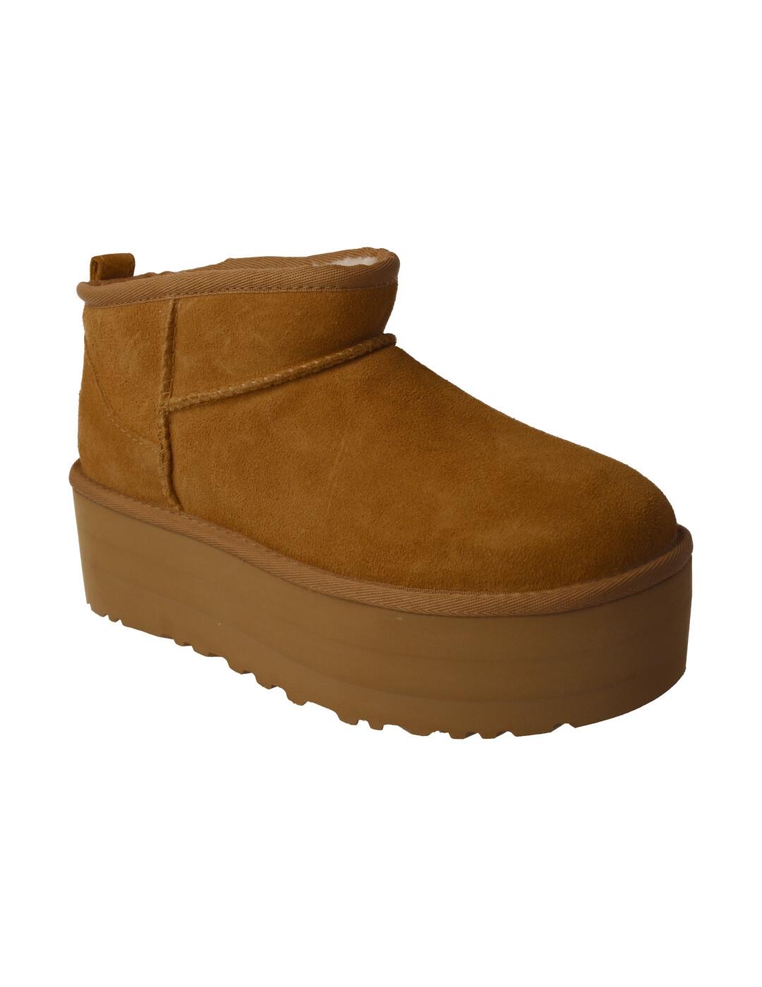 Botín mujer Ugg classic Ultra Mini Platform camel