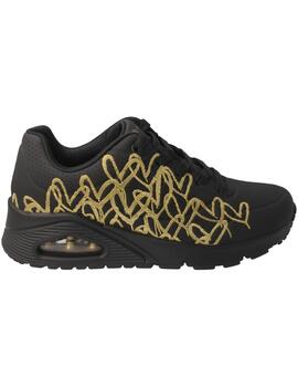 Deportivo mujer Skechers Uno negro-oro