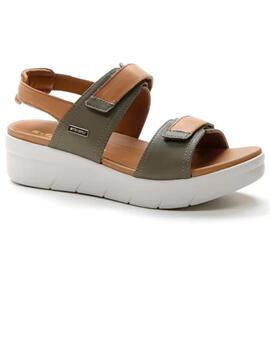 Sandalia mujer Stonefly Aqua camel-verde