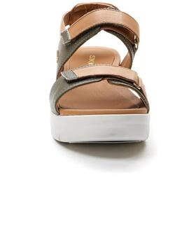 Sandalia mujer Stonefly Aqua camel-verde